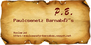 Paulcsenetz Barnabás névjegykártya